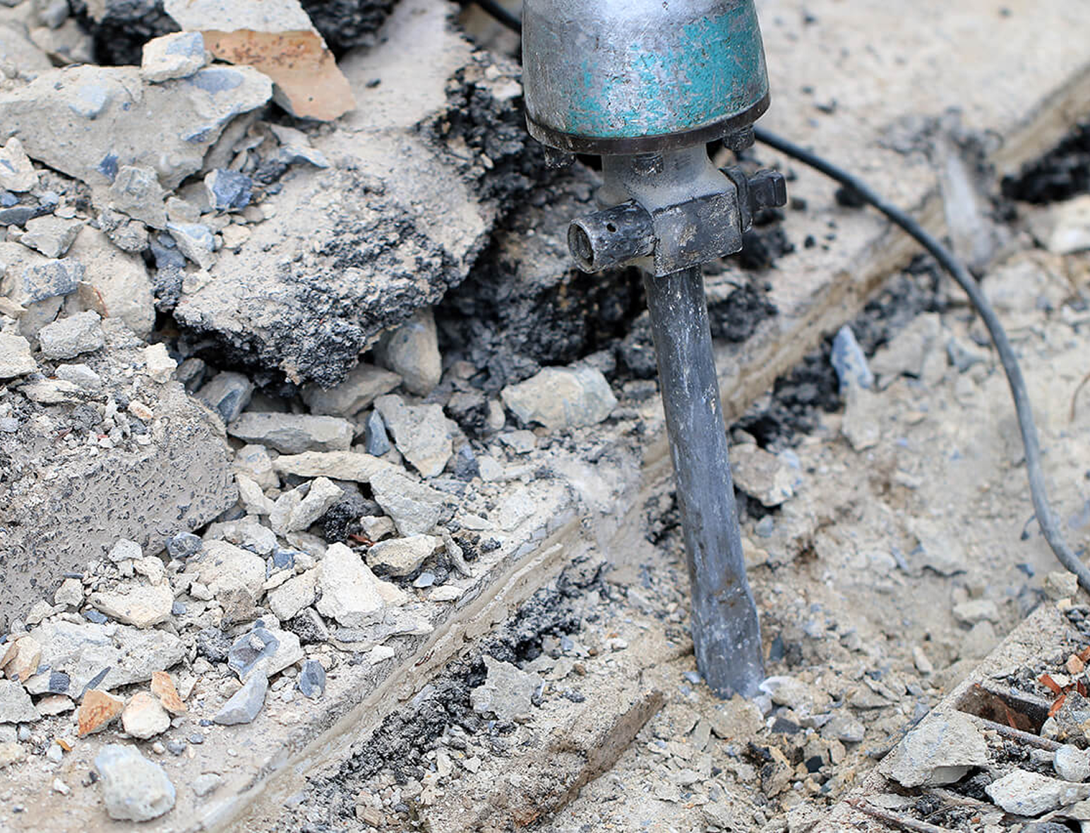 Small demolition of concrete structure